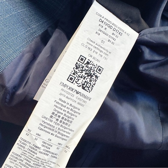 Emporio Armani G Line Deco Blue Suit 100% Virgin Wool - Picture 11 of 16